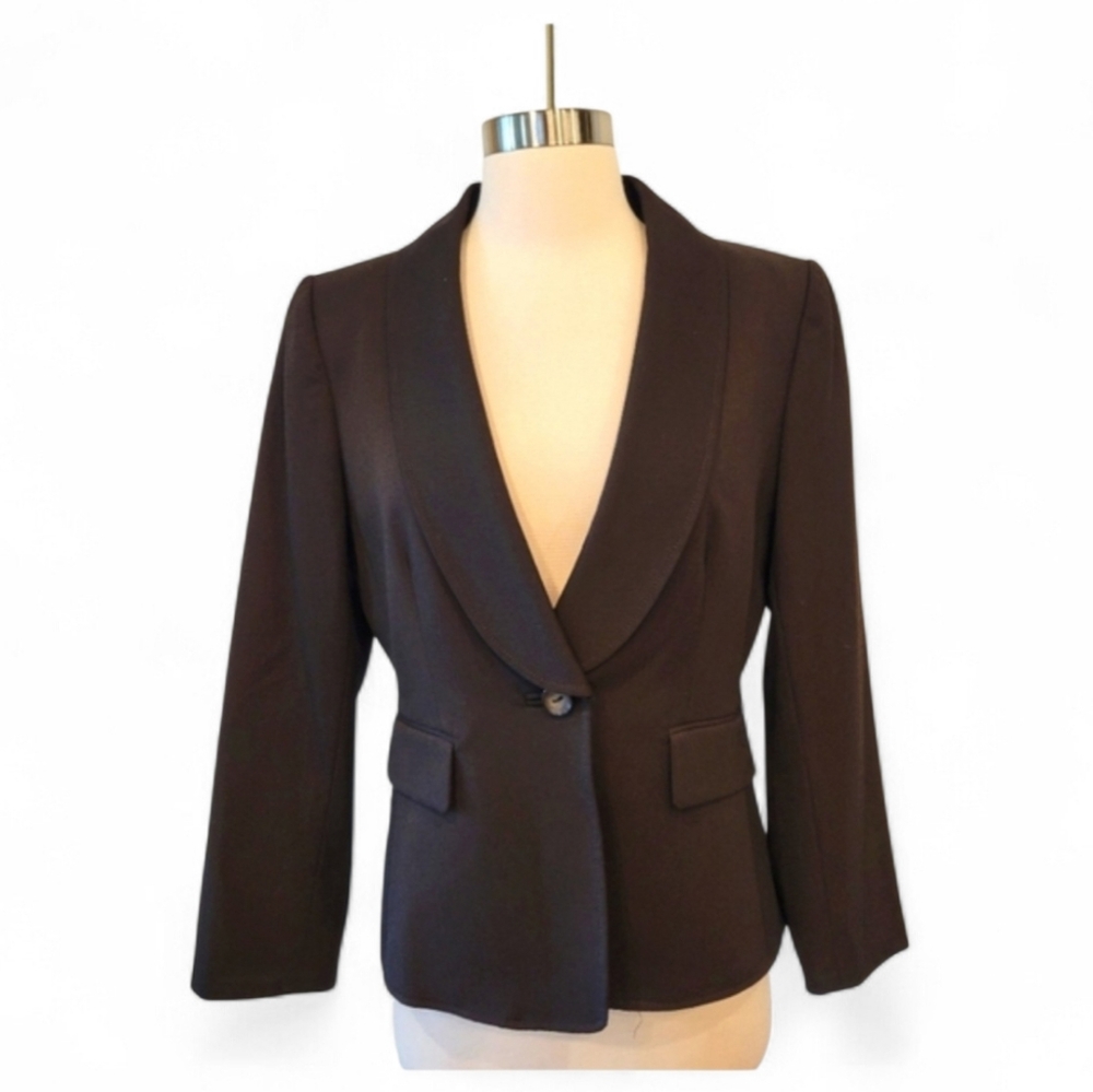 TAHARI ARTHUR S  LEVINE WOMEN'S BLACK SHAWL COLLAR BLAZER SIZE 6P